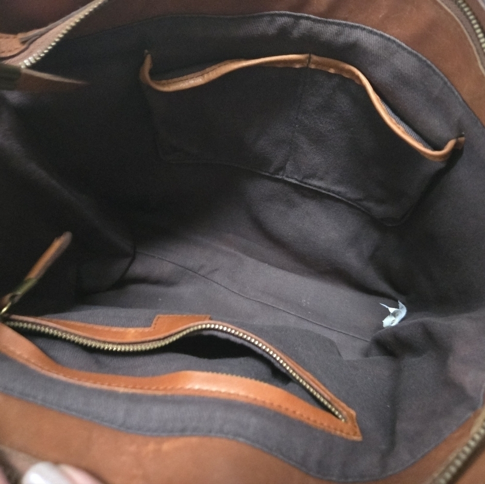 Madewell crossbody satchel - The Transport Satchel - cognac brown leather - Picture 7 of 14